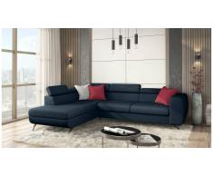 JUSTyou Corina Canapé d'angle Bleu Cuir synthétique