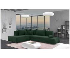 JUSTyou Livia Canapé d'angle Vert Velours