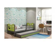 JUSTyou Ola+lit supplémentaire Lit Anthracite Vert