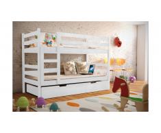 JUSTyou Nemo Lit superposé Blanc 80x185 cm