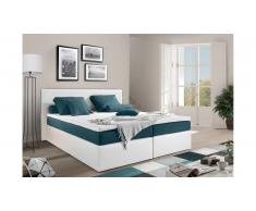 JUSTyou Frankfort Lit boxspring 160x200 cm Blanc Bleu