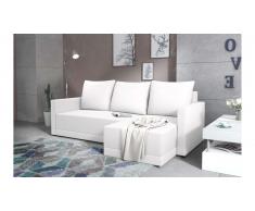 JUSTyou Tanita Canape d'angle Blanc Cuir synthetique