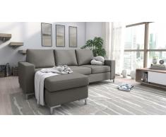 JUSTyou Eli Canapé d'angle Marron Cuir synthétique