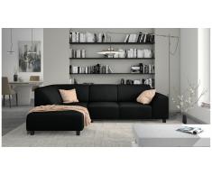 JUSTyou Einar Canapé d'angle Noir Velours