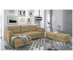 JUSTyou Kaito Canape d'angle Latte Tissu structure