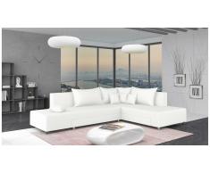 JUSTyou Livia Canapé d'angle Blanc Cuir synthétique