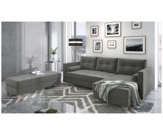 JUSTyou Kaito Canape d'angle Gris Velours