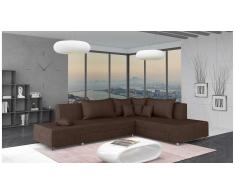 JUSTyou Livia Canapé d'angle Marron Velours