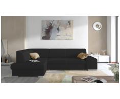 JUSTyou Piave Canapé d'angle Noir Tissu structure