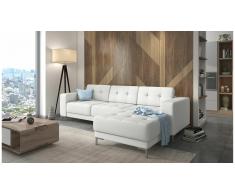 JUSTyou Tiril Canapé d'angle Blanc Cuir synthétique