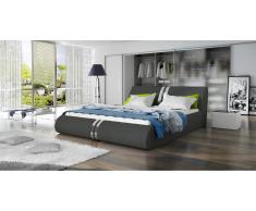 JUSTyou Maipo Lit rembourré Gris 160x200