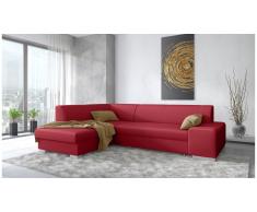 JUSTyou Panaro Canapé d'angle Rouge Cuir synthetique