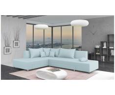 JUSTyou Livia Canapé d'angle Bleu Velours