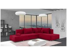 JUSTyou Livia Canapé d'angle Rouge Velours