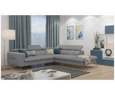 JUSTyou Diogo Canapé d'angle Gris Tissu structuré