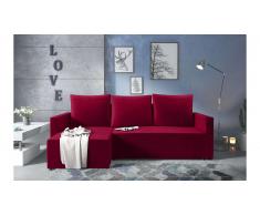 JUSTyou Kaori Canape d'angle Rouge Velours