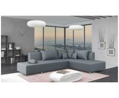 JUSTyou Livia Canapé d'angle Gris Velours