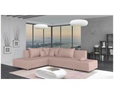 JUSTyou Livia Canapé d'angle Rose Velours