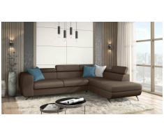 JUSTyou Corina Canapé d'angle Marron Cuir synthétique