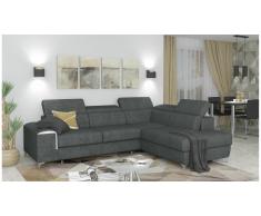 JUSTyou Caio Canapé d'angle Gris Velours