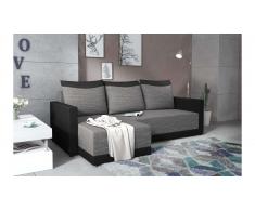 JUSTyou Tanita Canape d'angle Noir Cuir synthetique