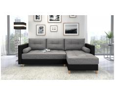 JUSTyou Nana Canape d'angle Gris Cuir synthetique