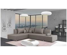 JUSTyou Livia Canapé d'angle Marron Velours