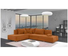 JUSTyou Livia Canapé d'angle Orange Velours