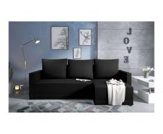 JUSTyou Kaori Canape d'angle Noir Tissu structure