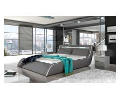 JUSTyou CORFU Lit rembourré 186x268x89 Blanc Gris