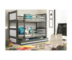 JUSTyou Lora Lit superposé Anthracite Blanc