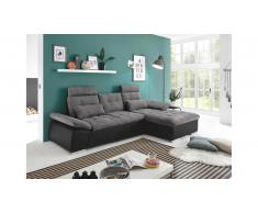 JUSTyou Minnesota Canapé d'angle Noir Anthracite