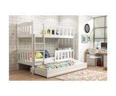 JUSTyou Frank+lit supplémentaire Lit Blanc