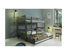 JUSTyou Jan+lit supplémentaire Lit Anthracite