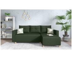 JUSTyou Lamone Canapé d'angle Vert Tissu structure