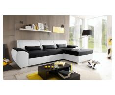 JUSTyou Alaska Canapé d'angle Blanc Noir