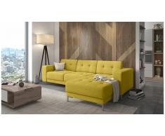 JUSTyou Tiril Canapé d'angle Jaune Velours