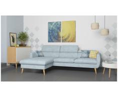 JUSTyou Nuno Canapé d'angle Bleu Velours