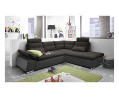 JUSTyou Missouri Canapé d'angle Gris Marron