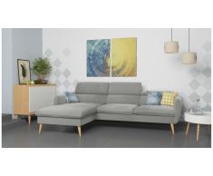 JUSTyou Nuno Canapé d'angle Gris Velours