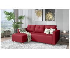 JUSTyou Livenza Canapé d'angle Rouge Cuir synthetique