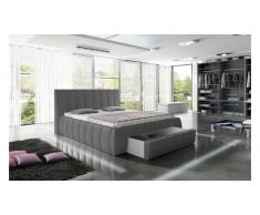 JUSTyou ROMA Lit rembourré Cuir éco 214x227x120 Gris