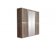 JUSTyou Louise Armoire a portes battantes Chene boue