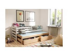 JUSTyou Kobi III Lit fonctionnel Blanc Pin 80x160 cm