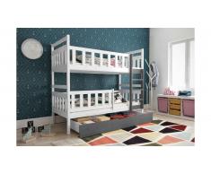 JUSTyou Tobi Lit superposé Anthracite 80x185 cm