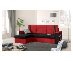 JUSTyou Wilona Canapé Microfibres Noir Rouge