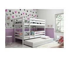 JUSTyou Kera+lit supplémentaire Lit Blanc