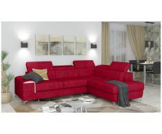 JUSTyou Caio Canapé d'angle Rouge Velours