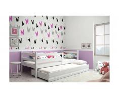 JUSTyou Kera+lit supplémentaire Lit Blanc