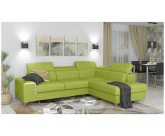 JUSTyou Caio Canapé d'angle Vert Cuir synthétique